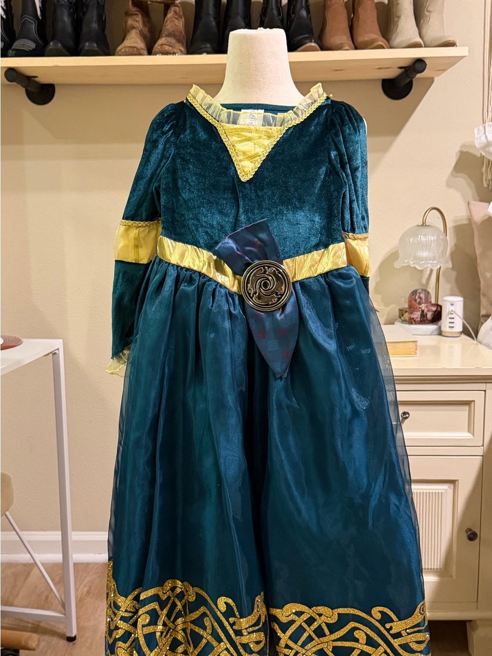 Girls Teal and Gold Disney’s Merida From Brave Costume Dress